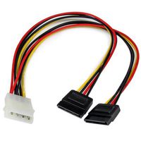 StarTech.com StarTech.com 12in LP4 to 2x SATA Power Y Cable Adapter - Molex to to Dual SATA Power Adapter Splitter - W124569531