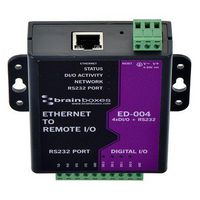 Brainboxes Ethernet to 4 Digital IO and RS232 Serial Port - W124685823