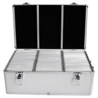 MediaRange MediaRange Media storage case for 500 discs, aluminum look, with hanging sleeves, silver - W125046032