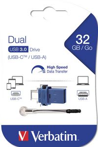 Verbatim 32 GB, USB-C/USB 3.0, 34 x 19 x 7 mm - W125221530