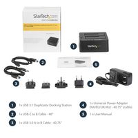 StarTech.com StarTech.com USB 3.1 (10Gbps) Hard Drive Duplicator Dock for 2.5" & 3.5" SATA SSD HDD + 4Kn - USB/ USB-C [Thunderbolt 3 Compatible] Cloner (SDOCK2U313R) - W125274056