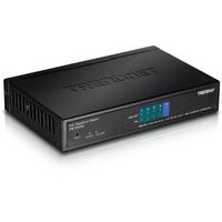 TRENDnet Gigabit Ethernet, 4xPoE+, 10 Gbps, 2000 MAC, 110-240V, 50/60Hz, 0.75A, 34W, 150x98x28mm, 380g, Black - W124776155