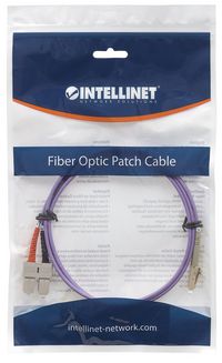 Intellinet Fibre Optic Patch Cable, Duplex, Multimode, LC/SC, 50/125 µm, OM4, 2m, LSZH, Violet - W125309835