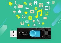 ADATA 64GB, USB 2.0, 7.5g, Black/Blue - W124682838