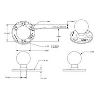 RAM Mounts RAM Large Round Plate with Ball - W124470575