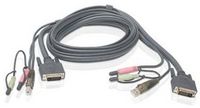 IOGEAR 6ft (2m) Dual Link DVI-D USB 2.0 KVM Cable - W124755104