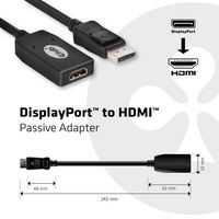 Club3D DisplayPort to HDMI Adapter Cable - W125316623