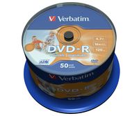 Verbatim DVD-R Wide Inkjet Printable No ID Brand, 16x - W124887780