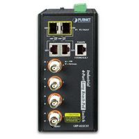 Planet Industrial 4-port Coax + 2-port 10/100/1000T + 2-port 100/1000X SFP Long Reach PoE over Coaxial Managed Switch - W125161544