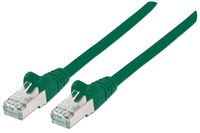 Intellinet Network Patch Cable, Cat6A, 30m, Green, Copper, S/FTP (cable foiled/twisted pair - all three pairs wrapped in braid shield), LSOH / LSZH (Low Smoke, no Halogen), PVC, RJ45 Male to RJ45 Male, Gold Plated Contacts, Snagless, Booted - W124884749