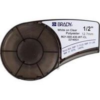 Brady White on Transparent Polyester tape for BMP21-PLUS; BMP21-LAB; BMP21; IDPAL; LABPAL 12.7 mm X 6.4 m - W124861812