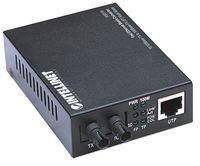 Intellinet Fast Ethernet Media Converter, 10/100Base-Tx to 100Base-Fx (ST) Multi-Mode, 2 km (1.24 mi) (Euro 2-pin plug) - W125305118
