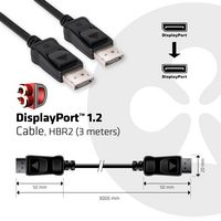 Club3D CLUB3D DisplayPort 1.2 Cable Male/Male 3Meter 4K60Hz - W125146817