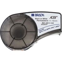 Brady 11.15 mm x 2.133 m, 16 AWG, Polyolefin, White/Black - W124762153