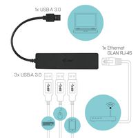 i-tec USB 3.0 Slim HUB 3 Port + Gigabit Ethernet Adapter - W125333798