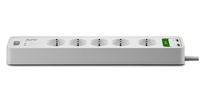 APC 5 x CEE 7 Schuko Outlets, 918 Joules, USB Charger (2 Ports, 5V, 2.4A), 230V, Germany - W125068913