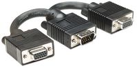 Manhattan SVGA Y Cable, HD15, Male to Female, 15cm, Black, Polybag - W125008178