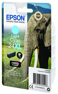 Epson Singlepack Light Cyan 24XL Claria Photo HD Ink - W125316288