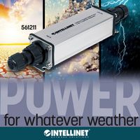 Intellinet Outdoor Gigabit High-Power PoE+ Extender Repeater, IEEE 802.3at/af Power over Ethernet (PoE+/PoE), Extends Range up to 100m, Metal, IP65 - W125504157