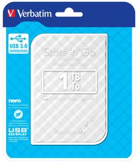 Verbatim Verbatim Store 'n' Go USB 3.0 Hard Drive 1TB White - W125625495