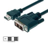 Digitus HDMI adapter cable, type A-DVI(18 1) M/M, 2.0m, Full HD, bl - W125438229