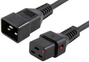 IEC  Male C20 to C19 IEC Lock 5706998287946 - IEC  Male C20 to C19 IEC Lock -3 Core 1.5mm2, 2m, Black - 5706998287946