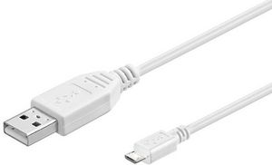 USB A to USB Micro B, Version 5711783351818 - USB A to USB Micro B, Version -2.0, White, 5m USB2.0 A - - 5711783351818