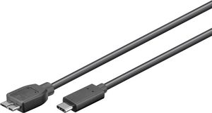 USB-C to USB3.0 Micro B 0,6M 5706998094674 - USB-C to USB3.0 Micro B 0,6M -Black, for synching and - 5706998094674