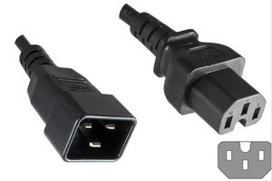 Power Cord C20 - C15 1.8m 5706998615268 - Power Cord C20 - C15 1.8m -Black, 16A, 3 x 1mm - 5706998615268