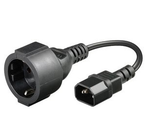 Power Cord C14 -Schuko M-F 5711045358326 91015003, IC-SFC14M-01 - Power Cord C14 -Schuko M-F -0,23m. 3Gx1MM2, 10/16A 250V - 5711045358326