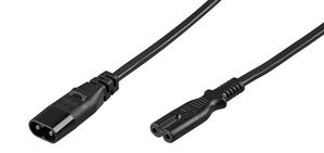 Extension cord C7/C8 2M Black 5706998908414 - Extension cord C7/C8 2M Black -250 V (AC), 2.5A - 5706998908414