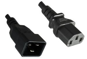 PowerCord C13-C20 10A 1m Black 5712505452080 - PowerCord C13-C20 10A 1m Black -IEC 60320-C13 to C20, Black. - 5712505452080