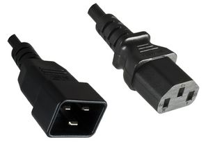 PowerCord C13-C20 0.5M Black 5704174177630 - PowerCord C13-C20 0.5M Black -IEC 60320-C13 to C20, Black. - 5704174177630