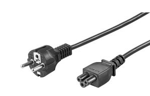 Power Cord CEE 7/7 - C5 1m 5706998243614 - Power Cord CEE 7/7 - C5 1m -Black, Straight Plugs - 5706998243614