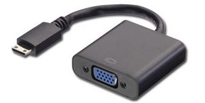 HDMI Mini - VGA adapter M-F 5712505706480 - HDMI Mini - VGA adapter M-F -HDMI Mini type - VGA, Black - 5712505706480