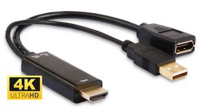 Adapter HDMI - Displayport M-F 5712505766538 - Adapter HDMI - Displayport M-F -Active, with USB Power - 5712505766538