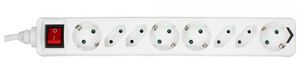 Power Strip 8 port 3M White 5711783901464 - Power Strip 8 port 3M White -4x Type F German+4x Euro - 5711783901464