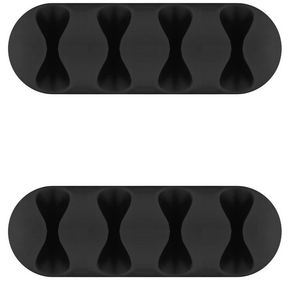 Cable management 4 slot 5706998963260 - Cable management 4 slot -2pcs Black, 3M adhesive. - 5706998963260