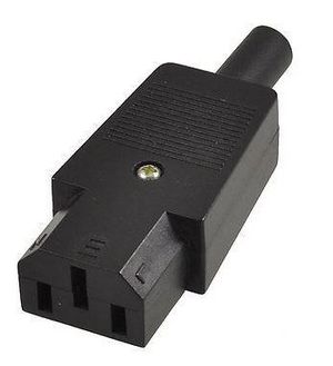 IEC Power Adaptor C13 Plug 5711783345459 - IEC Power Adaptor C13 Plug -C13 Socket, Straight, Black - 5711783345459
