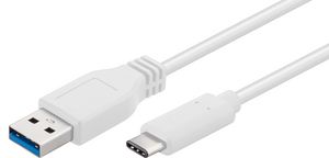 Gen1 USB-C  to A Cable, 0.2m 5711783204978 - Gen1 USB-C  to A Cable, 0.2m -White, for synching and - 5711783204978