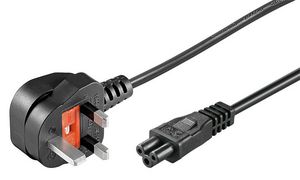 Power Cord 3m UK / C5 Black 5705965915127 - Power Cord 3m UK / C5 Black -Power UK Type G to C5 - 5705965915127