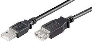 USB2.0  Extension A-A 5m M-F 5711045495335 AK-300202-050-S - USB2.0  Extension A-A 5m M-F -Black, Hi-Speed cable - 5711045495335