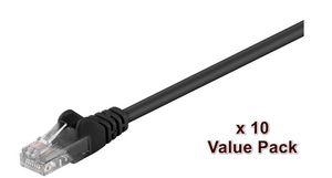 U/UTP CAT5e 0.5m Black 10 Pack 5711783229919 - U/UTP CAT5e 0.5m Black 10 Pack -1 pcs. = 10 pcs. in one bag - 5711783229919