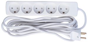 5-way Danish Power Strip 5m 5704174259695 - 5-way Danish Power Strip 5m -With Earth, without ON/OFF - 5704174259695