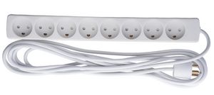 8-way Danish Power Strip 5m 5703873230226 - 8-way Danish Power Strip 5m -With Earth, without ON/OFF - 5703873230226