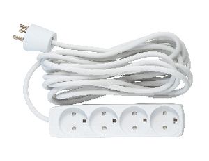 4-way Danish Power Strip 5m 5704174274131 - 4-way Danish Power Strip 5m -With Earth, without ON/OFF - 5704174274131