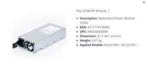 Redundant Power Module 350W - 4711174728886 - Redundant Power Module 350W - - For Applied Models: - 4711174728886