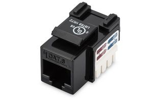 CAT 6 Keystone Jack. unshield 4016032245100 - CAT 6 Keystone Jack. unshield -RJ45 to LSA. color black - 4016032245100