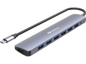 USB-C to 7 x USB 3.0 Hub 5705730136405 - USB-C to 7 x USB 3.0 Hub -USB-C to 7 x USB 3.0 Hub, USB - 5705730136405