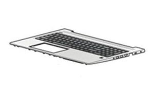 Top Cover W/ Keyboard BL ITL 5706998673381 844123 - Top Cover W/ Keyboard BL ITL -L45090-061, Housing base + - 5706998673381